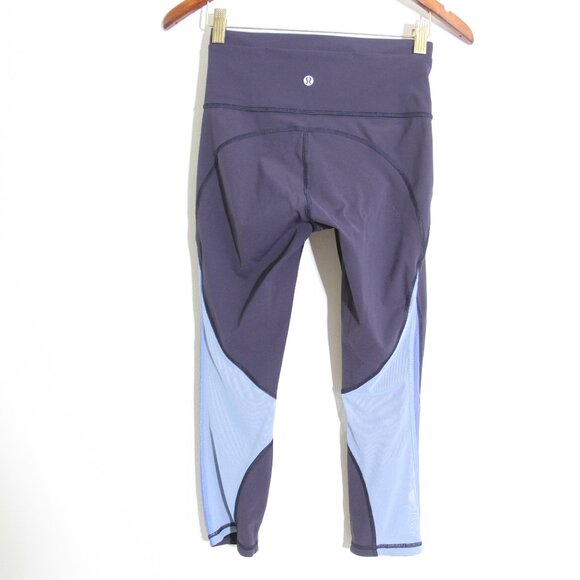 Lululemon Mix & Mesh Crop Leggings 21" Midnight Navy Moroccan Blue Light Horizon - Picture 8 of 12